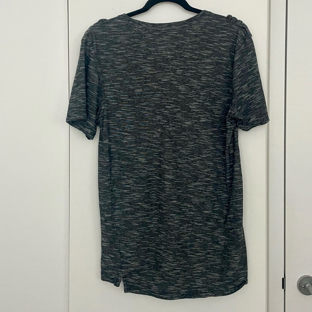 Paper Denim & Cloth Heathered Gray Short-Sleeve Henley Pocket Tee Men’s Size L - Picture 5 of 10